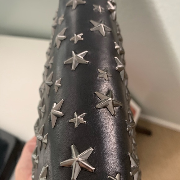 Jimmy Choo Carter BLS Biker Leather Star Studded Clutch Unisex - Picture 5 of 12